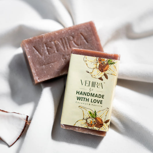 Venira Coconut Vanilla Exfoliating Bar Soap – Tropical Scented, Skin-Softening