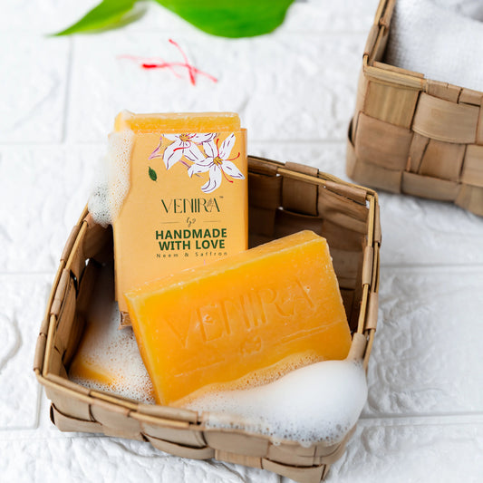 Venira Neem & Saffron Ayurvedic Acne-Control Soap – Clarifying + Glow-Boosting Formula